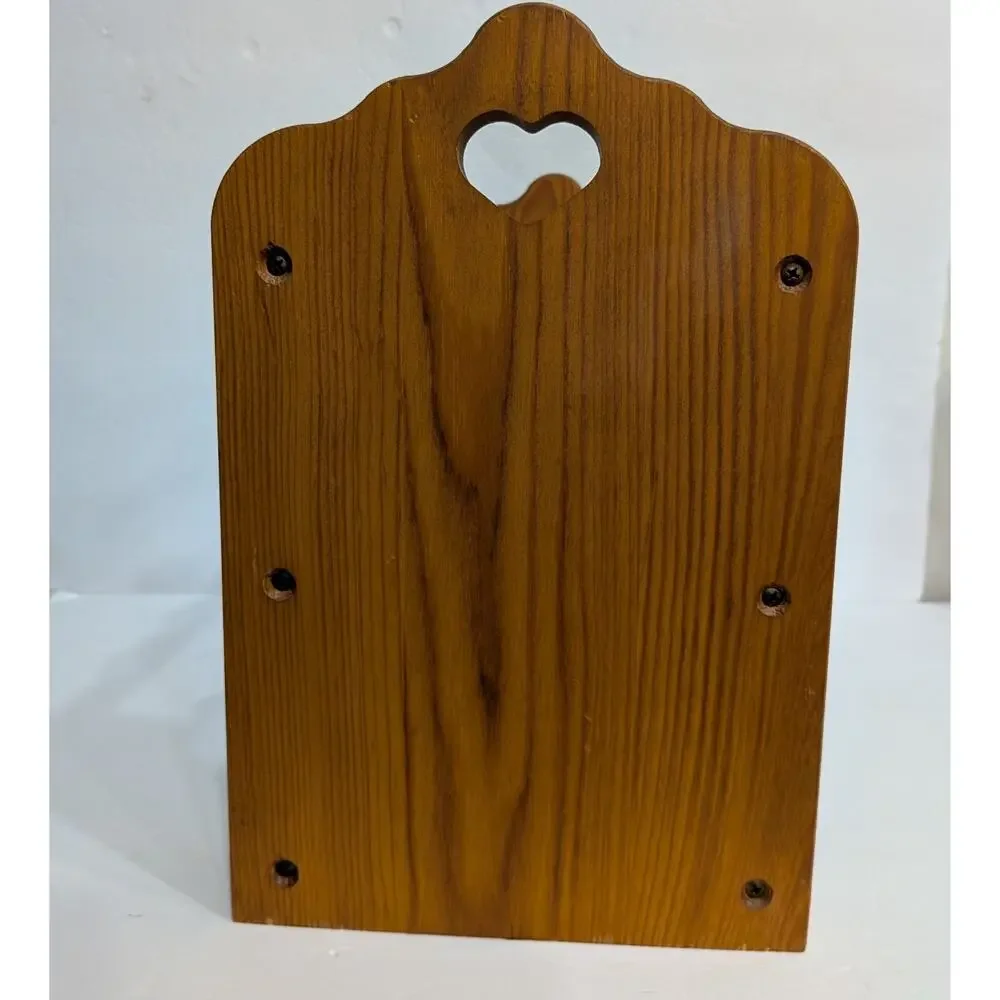 Vintage Solid Pine Wood Wine Rack 12 Bottle Heart Cutout Farmhouse Cottagecore